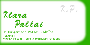 klara pallai business card